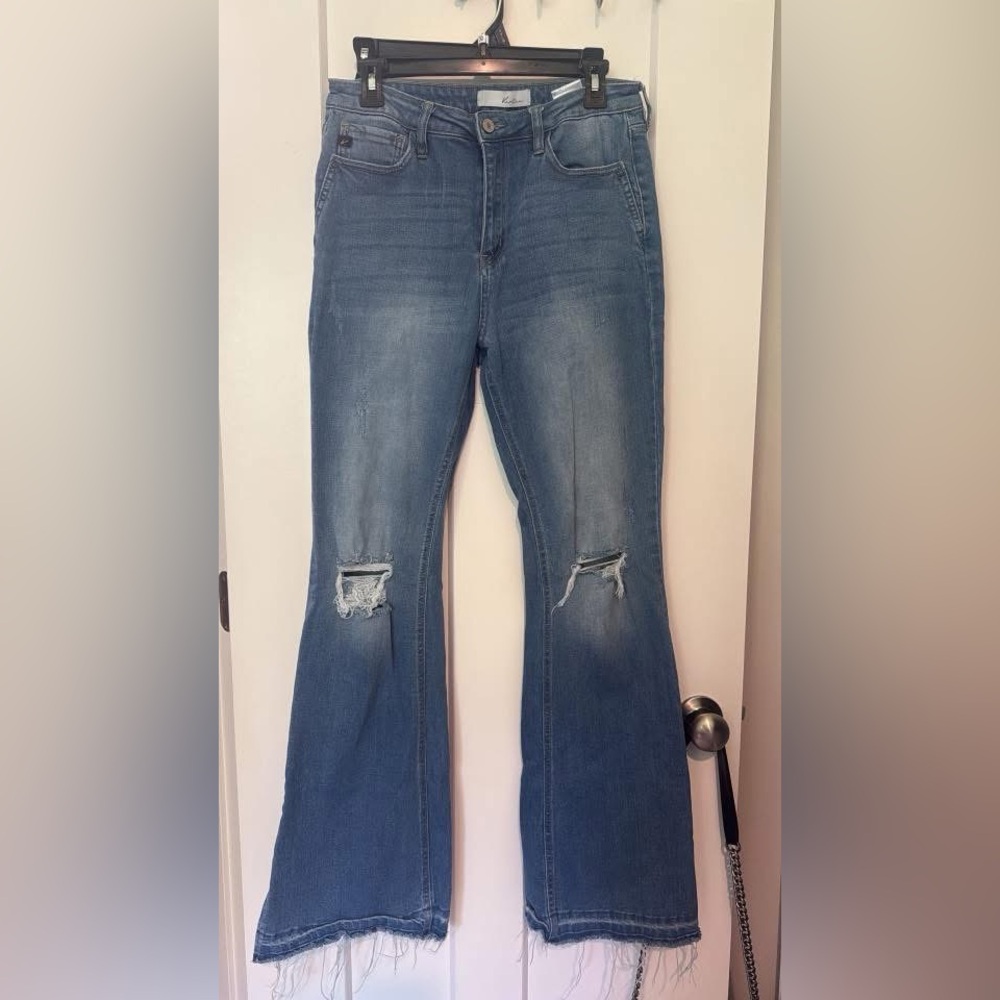KanCan Blue Distressed Wide Leg Jeans